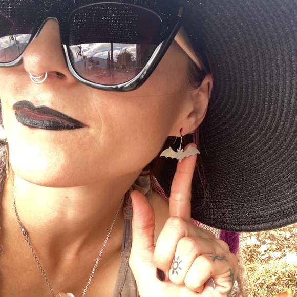 LAST ONE Halloween Bat Vampire Stainless Steel Earrings - Picture 5 of 7